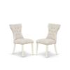 East West Furniture V026GA235-5 5 Piece Kitchen Table & Chairs Set Includes a Rectangle Dining Room Table with V-Legs and 4 Doeskin Linen Fabric Parsons Chairs, 36x60 Inch, Multi-Color view 4