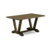 East West Furniture V776GA740-6 6 Piece Dining Room Table Set Contains a Rectangle Kitchen Table with V-Legs and 4 Dahlia Linen Fabric Parson Chairs with a Bench, 36x60 Inch, Multi-Color view 3