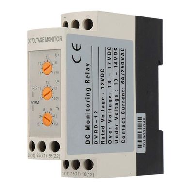 Akozon Voltage Monitoring Relay DC 12V/24V/36V/48V Over-Voltage and Under-Voltage Relay 35MM Rail(DC24V)