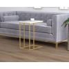 Unknown1 Accent Table 19l C-Shaped Marble Gold Metal 18'9' X 11'8' 24' Multi Color Modern Contemporary Rectangle MDF view 1