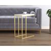 Unknown1 Accent Table 19l C-Shaped Marble Gold Metal 18'9' X 11'8' 24' Multi Color Modern Contemporary Rectangle MDF view 2