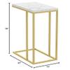 Unknown1 Accent Table 19l C-Shaped Marble Gold Metal 18'9' X 11'8' 24' Multi Color Modern Contemporary Rectangle MDF view 3
