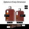 Ragproper Leather Glass Hip Flask Set  Durable Whiskey & Liquor Flasks for Men & Women, Single Shot 3.4oz (100ml) + Double Shot 8oz (240ml), Premium Genuine Leather, Ideal Glass Flask, Dark Brown view 3
