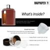Ragproper Leather Glass Hip Flask Set  Durable Whiskey & Liquor Flasks for Men & Women, Single Shot 3.4oz (100ml) + Double Shot 8oz (240ml), Premium Genuine Leather, Ideal Glass Flask, Dark Brown view 4