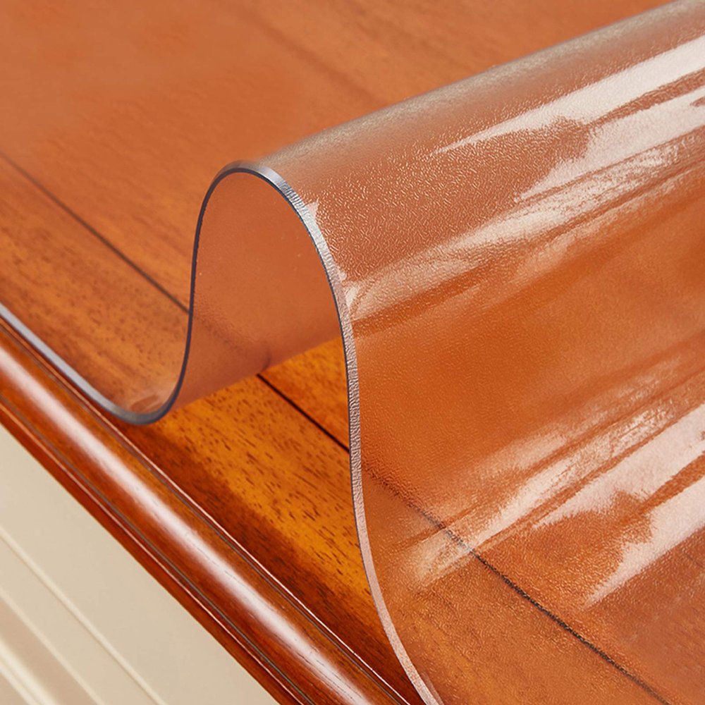 KDDEON PVC Soft Glass Frosted Clear Table Cover Protector,1.5mm Table Protector,Waterproof/Oil-Proof/Wipeable,for TV Cabinets,Coffee Tables,Desk Pad,Non-Slip Floor Mats (60x130cm/24x51in)