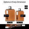 Ragproper Leather Glass Hip Flask Set for Men & Women  Durable Whiskey & Liquor Flasks, Single Shot 3.4oz (100ml) + Double Shot 8oz (240ml), Premium Real Leather Cover, Dark & Tan view 3