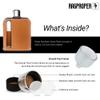 Ragproper Leather Glass Hip Flask Set for Men & Women  Durable Whiskey & Liquor Flasks, Single Shot 3.4oz (100ml) + Double Shot 8oz (240ml), Premium Real Leather Cover, Dark & Tan view 4