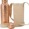 Kitchen Science- Copper Craft 34oz Copper Water Bottle with Canvas Bag  Lab-Tested, Leak-Proof, Heavy Duty, Ayurvedic Drinking Bottle view 1
