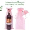 HRX Package 30pcs Organza Wine Bags Pink, Sheer Mesh Bottle Gift Pouches Wine Covers Dresses with Drawstring for Christmas view 3