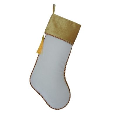 DUO ER Christmas Stockings 2pcs White and Red Velvet Xmas Stocking with Tassel Christmas Tree Gifts Bags Hanging Socks for Holiday Party Decoration (Color : White)