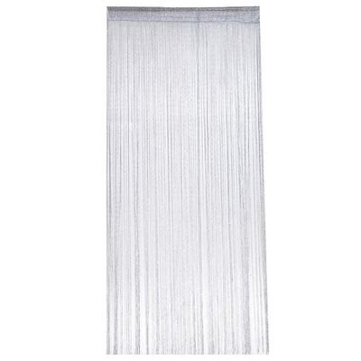 ZALING Metallic Tinsel Curtains Foil Fringe Shimmer Curtain Door Window Decoration for Birthday Wedding Party,Silver Gray