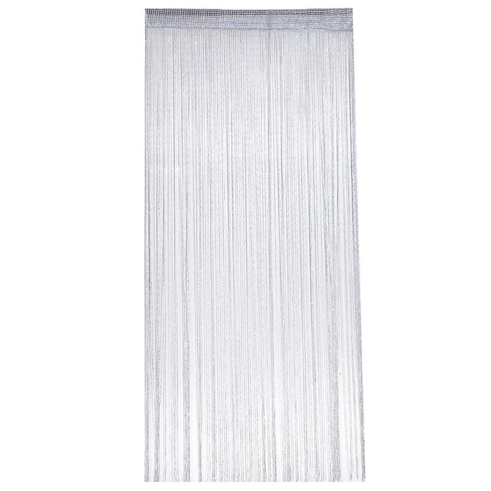 ZALING Metallic Tinsel Curtains Foil Fringe Shimmer Curtain Door Window Decoration for Birthday Wedding Party,Silver Gray