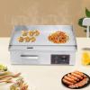 1.6KW Electric Griddle Teppanyaki Machine Indoor and Outdoor Electric Grill Stainless Steel Commercial Non-stick Restaurant Desktop Grill Stable Adjustable 110V Silver view 3