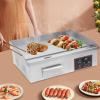 1.6KW Electric Griddle Teppanyaki Machine Indoor and Outdoor Electric Grill Stainless Steel Commercial Non-stick Restaurant Desktop Grill Stable Adjustable 110V Silver view 4