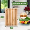 BEEFURNI Small Teak Cutting Board with Juice Groove and Hanging Hole (14x10x0.6"), Durable Wooden Cutting Boards for Kitchen, Chopping & Serving Board, Wood Cutting Board Non Toxic, Gift Box Included view 3