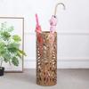 Umbrella Racks WXYZ Golden Hollow Umbrella Stand, Home Hotel Metal Umbrella Bucket, Waterproof and Rustproof Umbrella Drain Stand with 3 Hooks, 20x50cm view 3