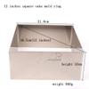 12 inches diagonal 10cm height square stainless steel mousse cake ring mold cheese tiramisu cake mould party molding DIY bakery view 2