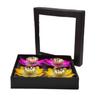 India Meets India Brass Lotus Shape Akhand Jot Diya Kamal Patti Decorative Diya for Diwali Set of 4 with Box, Best for Gifting (Pink & Yellow) view 1