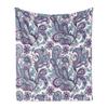 Ambesonne Paisley Throw Blanket, Blue and Purple Flowers Leaves Floral Pattern Bohemian Style Country Print, Flannel Fleece Accent Piece Soft Couch Cover for Adults, 50" x 70", Purple Blue view 1