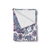 Ambesonne Paisley Throw Blanket, Blue and Purple Flowers Leaves Floral Pattern Bohemian Style Country Print, Flannel Fleece Accent Piece Soft Couch Cover for Adults, 50" x 70", Purple Blue view 2