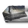 Ambesonne Nature Soft Flannel Fleece Throw Blanket, Black Tornado Funnel Gas and Thunder Rolling on the Road Fume Disaster Monochrome Print, Cozy Plush for Indoor and Outdoor Use, 50" x 70", Grey Grey view 3