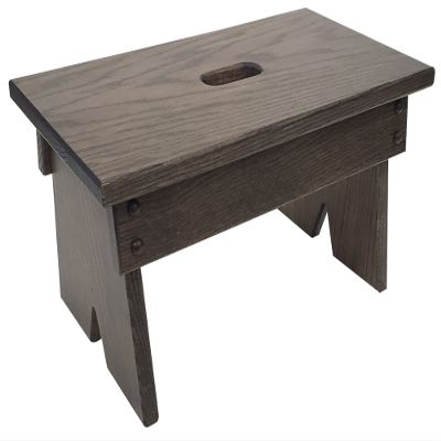 Peaceful Classics Step Stool - Amish Handmade Kids Step Stools - Bathroom, Bedroom, Living Room Or Kitchen Step Stool for Adults - Multipurpose Foot Stool Made of Solid Oak (9" High, Antique Slate)