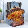 Ambesonne Carousel Throw Blanket, Photo of Vintage Ride on Fair with Horses at Twilight Fun Times Print, Flannel Fleece Accent Piece Soft Couch Cover for Adults, 50" x 70", Marigold and Blue Grey view 3