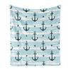Ambesonne Anchor Soft Flannel Fleece Throw Blanket, Pattern with Anchors Modern Adventurous Striped Coastline Marine, Cozy Plush for Indoor and Outdoor Use, 70" x 90", Pale Blue view 1