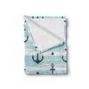 Ambesonne Anchor Soft Flannel Fleece Throw Blanket, Pattern with Anchors Modern Adventurous Striped Coastline Marine, Cozy Plush for Indoor and Outdoor Use, 70" x 90", Pale Blue view 2