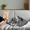 Ambesonne Cartoon Throw Blanket, Image of Big Gorilla Like as Professional Athlete Bodybuilding Gym Animal, Flannel Fleece Accent Piece Soft Couch Cover for Adults, 50" x 70", White Black view 4
