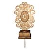 MY SWANKY HOME Monogram Scroll Pedestal Stocking Ornament Holder Gold Personalized Hanger Hook view 1