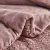 HNU 3 Piece Casual Style Soft Mink Velvet Plush Fleece Sherpa Comforter Set, Beautiful Design Thick Warm Down Alternative Silky Reversible Solid Contemporary Wood-Rose Pink Comforter Queen Size view 3