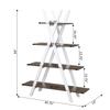 Convenience Concepts Oxford A Frame Bookshelf 45.75" - 4-Tier Farmhouse Open-Concept Bookshelf for Living Room, Family Room X-Shaped Shelving Unit for Media & Decor, Office Storage, Driftwood/White view 3