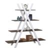 Convenience Concepts Oxford A Frame Bookshelf 45.75" - 4-Tier Farmhouse Open-Concept Bookshelf for Living Room, Family Room X-Shaped Shelving Unit for Media & Decor, Office Storage, Driftwood/White view 4