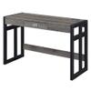 Convenience Concepts Monterey Desk with Charging Station, 47-inch, Weathered Gray/Black view 1