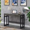 Convenience Concepts Monterey Desk with Charging Station, 47-inch, Weathered Gray/Black view 2