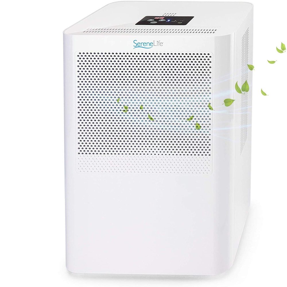 SereneLife Portable Electric Home Mini Dehumidifier - 322 Square Feet Quiet Compact Small Dehumidifiers For Home Closet Basement w/ 3L Water Tank Capacity, Removes Moisture - SereneLife PDUMID95.5