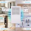 SereneLife Portable Electric Home Mini Dehumidifier - 322 Square Feet Quiet Compact Small Dehumidifiers For Home Closet Basement w/ 3L Water Tank Capacity, Removes Moisture - SereneLife PDUMID95.5 view 4