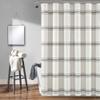 Lush Decor Farmhouse Stripe Cotton Shower Curtain, 72" W x 72" L, Gray - Striped Bathroom Curtain - Fabric Shower Curtains - Farmhouse Bathroom Decor view 1