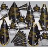 Happy New Year Shimmer Assortment for 10 People Hats, Tiaras, Noisemaker Horns - Black/Gold/Silver view 1