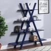 Convenience Concepts Oxford A Frame Bookshelf 45.75" - 4-Tier Farmhouse Open-Concept Bookshelf for Living Room, Family Room X-Shaped Shelving Unit for Media & Home Decor, Office Storage, Cobalt Blue view 2
