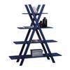 Convenience Concepts Oxford A Frame Bookshelf 45.75" - 4-Tier Farmhouse Open-Concept Bookshelf for Living Room, Family Room X-Shaped Shelving Unit for Media & Home Decor, Office Storage, Cobalt Blue view 4