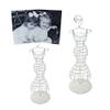 MY SWANKY HOME Elegant White Iron Wire Hourglass Dress Form Set 2 Jewelry Photo Holder 11 in view 1