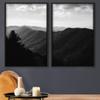 SIGNWIN 2 Piece Framed Canvas Wall Art Monochromatic Mountains Canvas Prints Home Artwork Decoration for Living Room,Bedroom - 24"x36"x2 Panels view 1