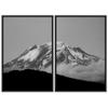 SIGNWIN 2 Piece Framed Canvas Wall Art Monochromatic Mountains Canvas Prints Home Artwork Decoration for Living Room,Bedroom - 24"x36"x2 Panels view 2