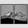 SIGNWIN 2 Piece Framed Canvas Wall Art Monochromatic Mountains Canvas Prints Home Artwork Decoration for Living Room,Bedroom - 24"x36"x2 Panels view 3