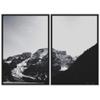 SIGNWIN 2 Piece Framed Canvas Wall Art Monochromatic Mountains Canvas Prints Home Artwork Decoration for Living Room,Bedroom - 24"x36"x2 Panels view 2