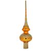 White and Golden Jewels on Sparkling Orange Glass Christmas Tree Topper 11 Inches view 2