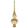 Dimensional Roses on Sparkling Beige Glass Christmas Tree Topper 11 Inches view 2