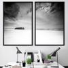 SIGNWIN 2 Piece Framed Canvas Wall Art Black and White Scenery Canvas Prints Home Artwork Decoration for Living Room,Bedroom - 24"x36"x2 Panels view 1